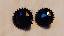 Load image into Gallery viewer, Large Chunky Black Crystal Stud Clip On Earrings
