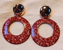 Load image into Gallery viewer, Chunky Handmade Acrylic Hoop Clip On Earrings rust
