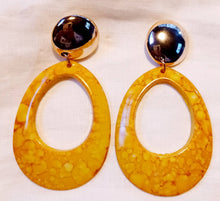 Load image into Gallery viewer, Chunky Handmade Acrylic Hoop Clip On Earrings yellow
