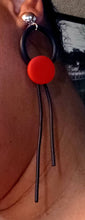 Load image into Gallery viewer, Pop Art Rubber and Wood Clip On Earrings
