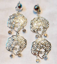Load image into Gallery viewer, Handmade silver Afrocentric  Clip on Earrings
