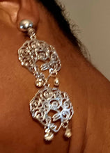 Load image into Gallery viewer, Handmade silver Afrocentric  Clip on Earrings
