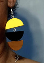 Load image into Gallery viewer, Handmade Minimalist 3 tone wooden Earrings
