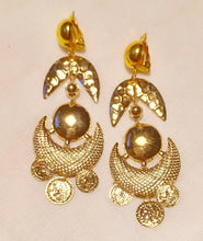 Load image into Gallery viewer, Handmade Gold Coin Clip On Earrings
