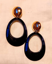 Load image into Gallery viewer, Chunky Handmade Acrylic Hoop Clip On Earrings black
