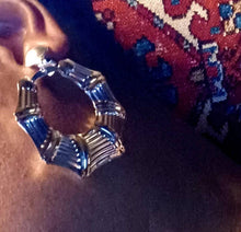 Load image into Gallery viewer, Classic Clip On Small Bamboo Hoop Earrings silver
