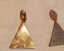 Load image into Gallery viewer, Handmade gold Metal Rhinestone Clip On Earrings gold
