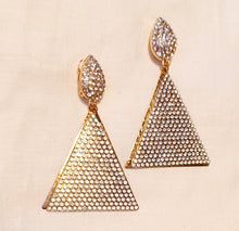 Load image into Gallery viewer, Handmade gold Metal Rhinestone Clip On Earrings gold
