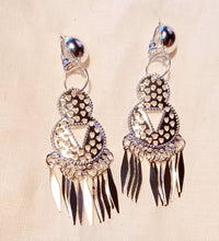 Load image into Gallery viewer, Small silver  Dangle Clip On Earrings
