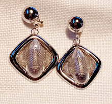 Load image into Gallery viewer, Silver Metal Mesh Clip On Earrings
