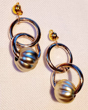 Load image into Gallery viewer, Handmade Chunky gold acrylic Earrings Clip On 4 in
