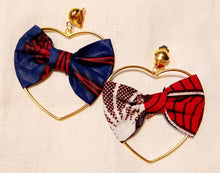 Load image into Gallery viewer, Clip On Afrocentric Heart Hoop Bow Design Earrings
