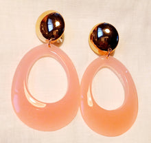Load image into Gallery viewer, Chunky Handmade Acrylic Hoop Clip On Earrings bubble gum pink

