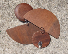 Load image into Gallery viewer, Handmade extra large Abstract Pop Art  wood Statement Clip on  Earrings
