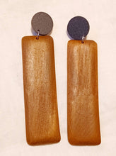 Load image into Gallery viewer, Hand carved Wood Minimalist Clip On Earrings
