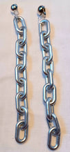 Load image into Gallery viewer, Handmade Chunky silver Plastic Chain Earrings Clip On 9 in
