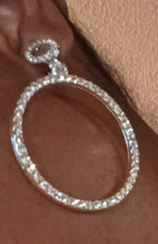 Load image into Gallery viewer, Rhinestone Hoop Clip On Earrings silver
