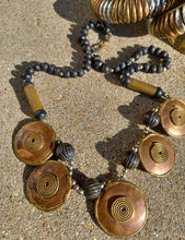 Load image into Gallery viewer, Vintage Brutalist Style Brass and Copper Necklace Set 5 piece set
