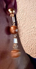 Load image into Gallery viewer, Handmade wooden Ball Dangle Clip On Earrings
