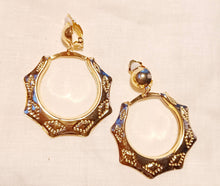 Load image into Gallery viewer, Classic Clip On Small Bamboo Hoop Earrings gold
