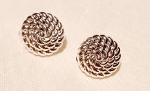 Load image into Gallery viewer, Silver Ball Rope Stud Clip On Earrings
