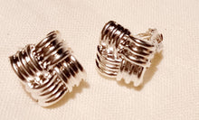 Load image into Gallery viewer, Silver Cluster Stud Clip On Earrings
