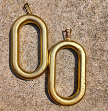 Load image into Gallery viewer, Giant Handmade Handpainted Hoop Earrings 6 inch gold

