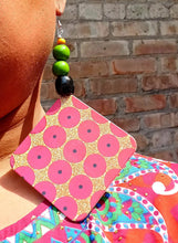 Load image into Gallery viewer, Handmade Natural Wood Extra Large Giant  Earrings 6 inch
