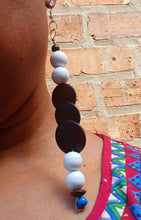 Load image into Gallery viewer, Handmade Chunky Natural wood dangle Earrings 5 inch

