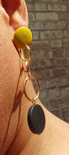 Load image into Gallery viewer, Handmade Minimalist Wood and Gold Multi Hoop Earrings (pierced)
