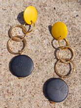 Load image into Gallery viewer, Handmade Minimalist Wood and Gold Multi Hoop Earrings (pierced)
