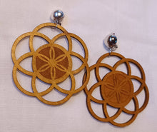 Load image into Gallery viewer, Clip on Chakra Flower Flower of Life Yoga Earrings
