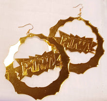 Load image into Gallery viewer, Giant  Mirrored Acrylic Bamboo Pop art  Earrings
