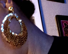 Load image into Gallery viewer, Handmade Sequin Hoop Clip On Earrings brown
