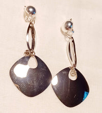 Load image into Gallery viewer, Handmade Silver Dangle Clip On Earrings
