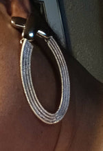 Load image into Gallery viewer, Chunky Silver Metal Hoop Earrings (pierced ears)
