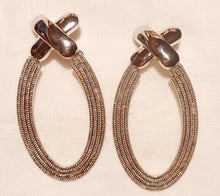 Load image into Gallery viewer, Chunky Silver Metal Hoop Earrings (pierced ears)
