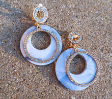 Load image into Gallery viewer, Handmade Rhinestone and Acrylic Hoop Clip On
