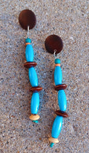 Load image into Gallery viewer, Handmade Natural Vintage Wood Dangle Earrings (pierced ears)

