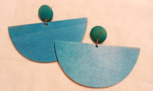 Load image into Gallery viewer, Handmade Natural Wood Geometric Earrings Minimalist (pierced ears) 4 inch
