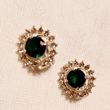 Load image into Gallery viewer, Rhinestone Stud Clip On Earrings green
