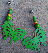 Load image into Gallery viewer, Extra large Handmade Vintage Butterfly Clip On Earrings
