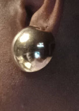 Load image into Gallery viewer, Large Gold Ball Stud Clip On Earrings 1 inch
