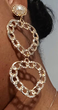 Load image into Gallery viewer, Handmade Gold Metal Chain Heart Clip On Earrings
