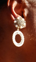 Load image into Gallery viewer, Small handmade Clip On Pearl Hoop Earrings gold
