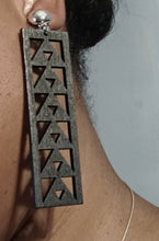 Load image into Gallery viewer, Handmade Natural Wood Geometric  Square Earrings Minimalist (pierced ears)
