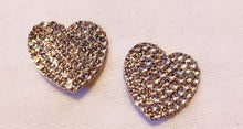Load image into Gallery viewer, Chunky Crystal Heart Stud Clip On Earrings silver
