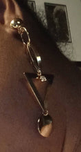 Load image into Gallery viewer, Handmade gold Dangle Clip On Earrings
