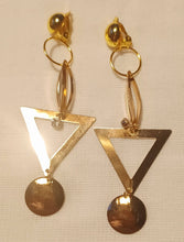 Load image into Gallery viewer, Handmade gold Dangle Clip On Earrings
