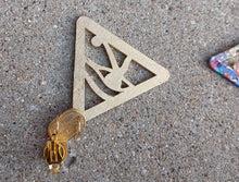 Load image into Gallery viewer, Clip on Egyptian Eye of Horus Wooden Earrings Handpainted
